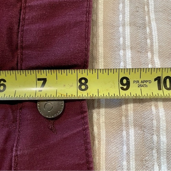 LC Lauren Conrad Burgundy Maroon Mid Rise Pull On Stretchy Skinny Jeans 6 - Picture 9 of 10